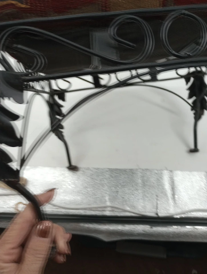 Mid Century Modern Geometric Metal Foot Stool Unbranded - Image 4 of 4