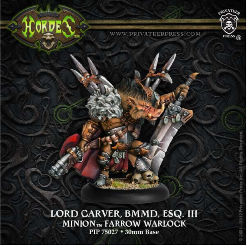 Privateer Press HORDES WARMACHINE LORD CARVER MOD PRIMED