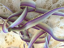 picot edge embroidery 3/8" flower trim ribbon ombre 1yd made in France