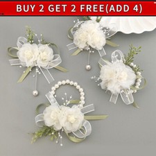 Wristband Hand Artificial Flowers Wrist Corsage Bracelet For Wedding Bridesmaids