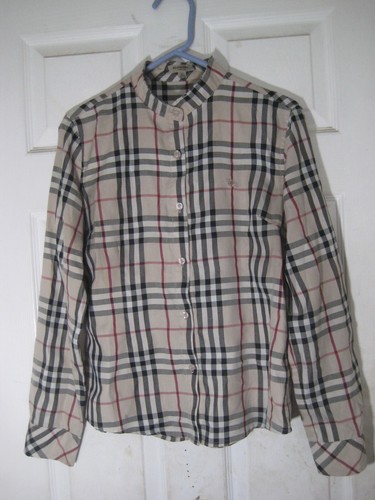 Burberry Nova Check Plaid Long Sleeve Shirt Women XL Made In England. - Picture 5 of 18