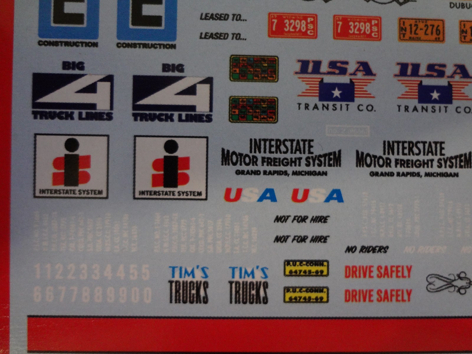 AMT Custom & Competition Water Release Decals Big Rig Trucking Graphics ...