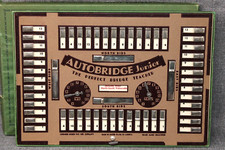 Vintage AUTOBRIDGE JUNIOR Bridge Teaching Aid w/ Box, 6 Sample Deal Sheets VGUC