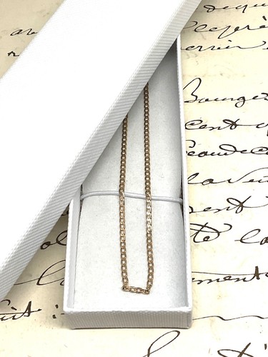 Vintage 9 Carat 375 SOLID ROSE GOLD Curb Chain Necklace 2.5g ~ YELLOW GOLD CLASP - Picture 11 of 14