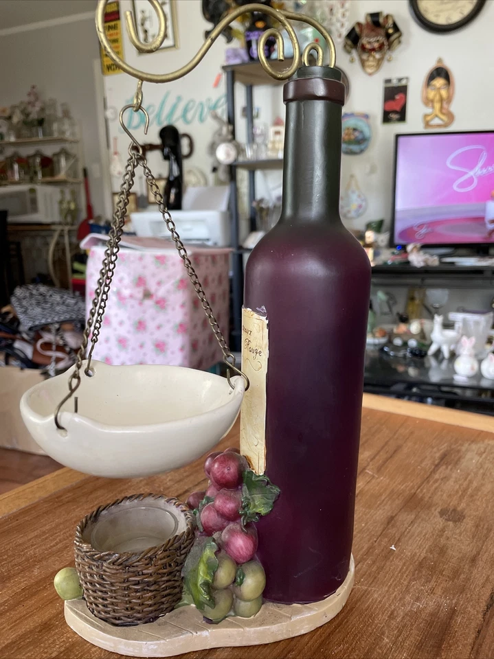 Bandeja de vino y uva y queso calentador de cera Tealight *B Foto 4 de 4