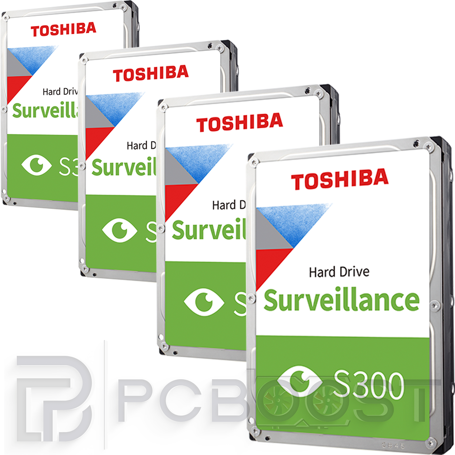 Toshiba S300 8TB Surveillance Hard Drive Bundle 4x 2TB – 24/7, 64 Camera, RV Sen