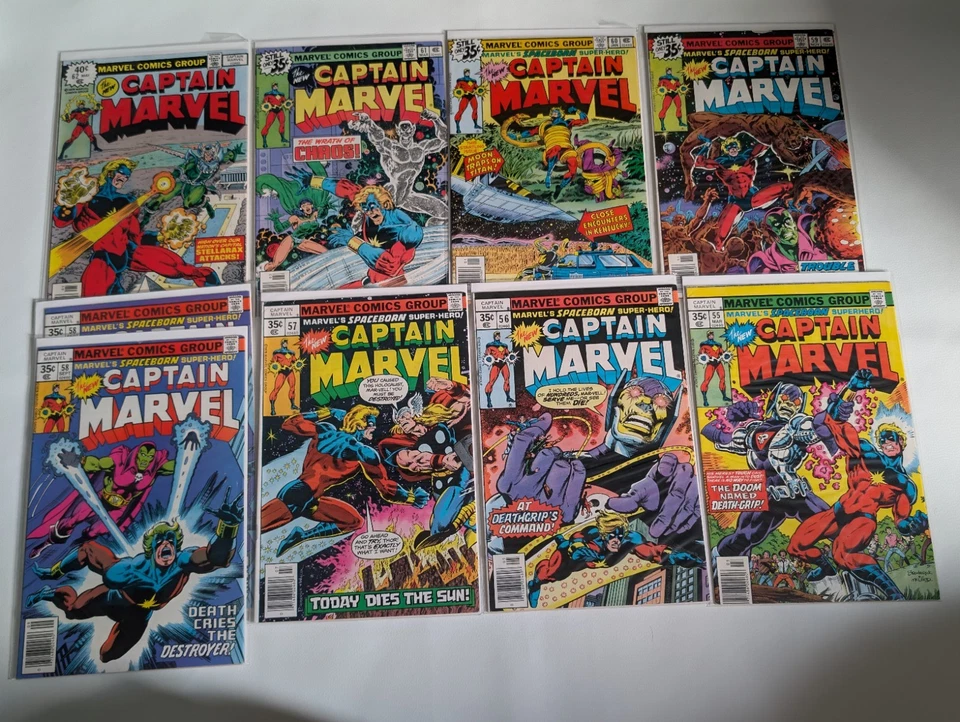 Capitana Marvel (1968 1ª Serie) Lote de 25 números 25, 39-49, 51-62, Drax, Nitro Foto 2 de 4