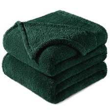 Kuscheldecke Flauschig Polyester 220x240 cm - Dunkelgrün