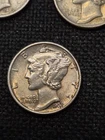 5 Beautiful AU+ 1939 Silver Mercury Dimes