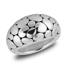 925 Sterling Silver Oval Shell Boho Cocktail Ring