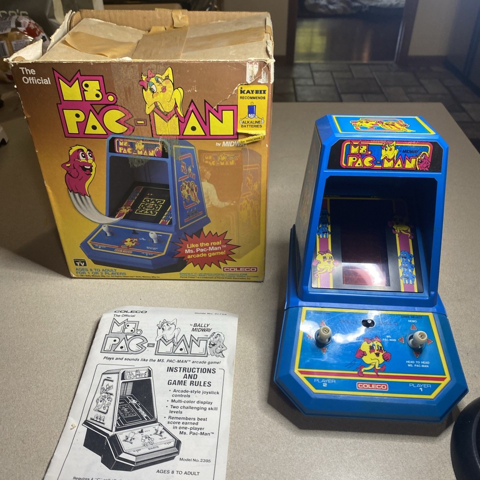 Vintage  COLECO MS PAC MAN  Handheld Electronic Tabletop LED Video GAME  Tested