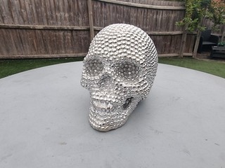 Disco Ball Silver Skull Ornament