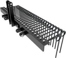 72" Steel Pine Straw Needle Rake 3 Point Hitch for Tractors Fit for Cat-0 Cat-1