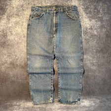 Vintage Wrangler Mens 90s Made in USA Relaxed Fit Straight Leg Jeans Blue 38x30