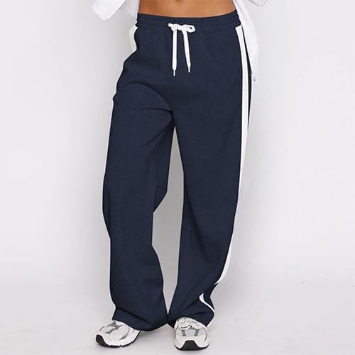 High Waisted Casual Loose Straight Leg Women's Trousers with Pockets and Color B - Picture 45 of 50