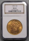 BU 1904 GOLD $20 LIBERTY Double Eagle.  NGC MS63.  #101y