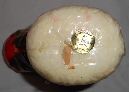 Vintage Santa Boot Wax Candle w Holly Christmas Holiday Decor 5" New Hong Kong image 2