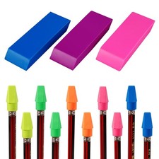 18 PCS Eraser Set Bright Colors 15 Top Caps 3 Shading Detail For Drawing