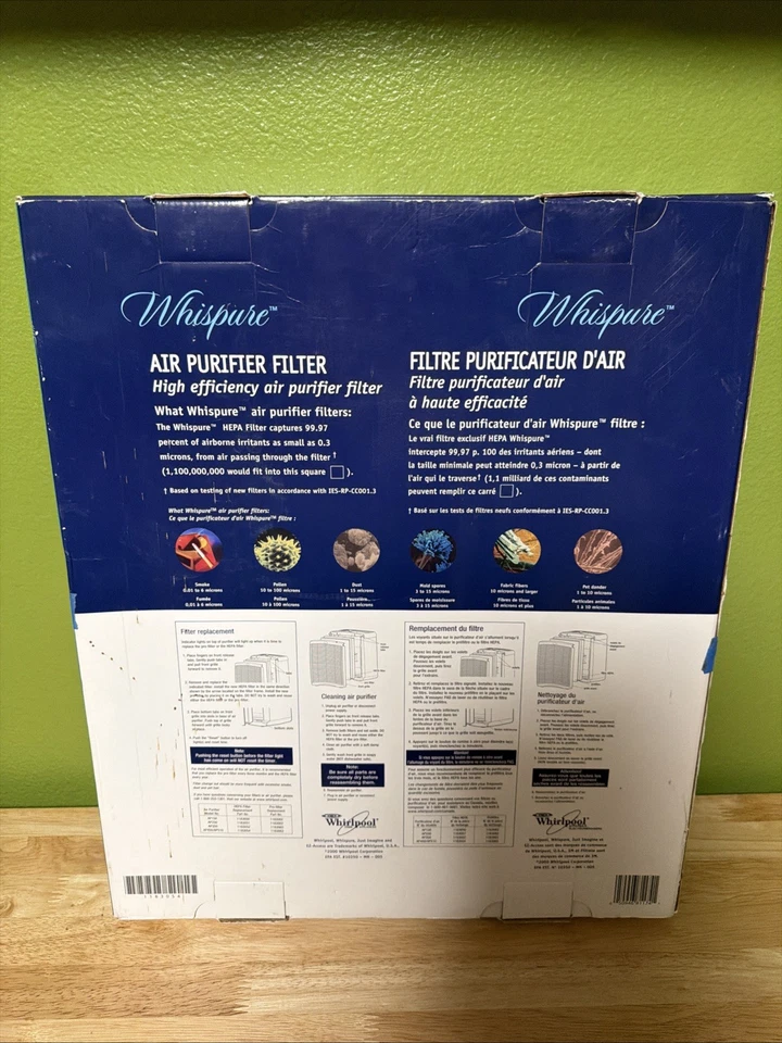 全新 正品 原始设备制造商 WHIRLPOOL 1183054 HEPA 过滤器 Whispure 适合型号 AP 450,510 — 第 3/3 张图片