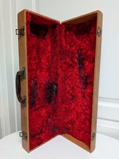 Vintage 1940s Trumpet Case Standard Size Hard Shell Case Brown Red Interior
