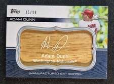 2010 Topps Update Manufactured Bat Barrels /99 Adam Dunn #MBB-39 Nationals MLB