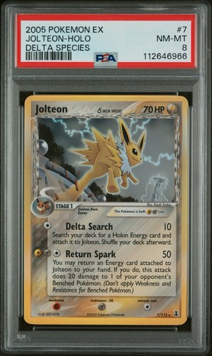 Jolteon Holo 7/113 Delta Species (2005) Pokémon EX NM-MT PSA 8
