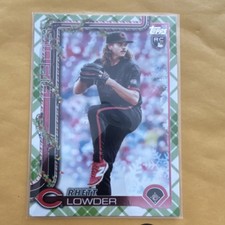 Topps 2025 Holiday Rhett Lowder Rookie #H104 Holiday Green Plaid Cincinnati Reds