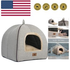 Cat Bed for Indoor Cats - Cat Cave Beds Cat House Cat Tent with Removable Was...