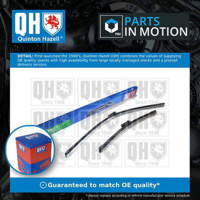 2x Wiper Blades (Pair) Flat / Aero type fits VW POLO 1.4 Front 2009 on Set QH
