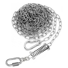 25ft Heavy Duty Chew Proof Dog Tie Out Chain Leash with Shock Absorbing Spring L