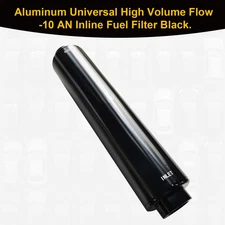 Aluminum Universal High Volume Flow -10 AN Inline Fuel Filter Black.