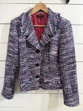 Lafayette 148 Women s Tweed Blazer Size 12 Work Career Purple Multi Fully Lined