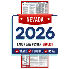 Nevada State and Federal Labor Law Poster 2026 - Non-Laminated Paper