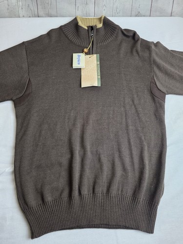 Beretta Brown Wool Blend 1/2 Zip Long Sleeve Sweater Italy Size Medium NWT - Picture 2 of 8