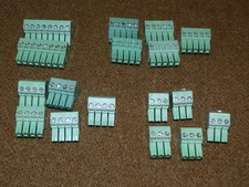 17 Pieces Mix -  Terminal Block Connectors - Crestron, Speakercraft, B&K - Green
