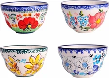 Handmade Bowl Set, 4 oz Ceramic Hand-Painted Small Bowls, Gift Boxed