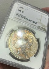 Dual Toned 1889 P Morgan Silver Dollar PCGS MS63 $1 Toning Toner Philadelphia