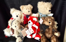 Boyds Bears Lot 5 Vintage Plush Teddy Bear Figurines Collection Jointed Toy
