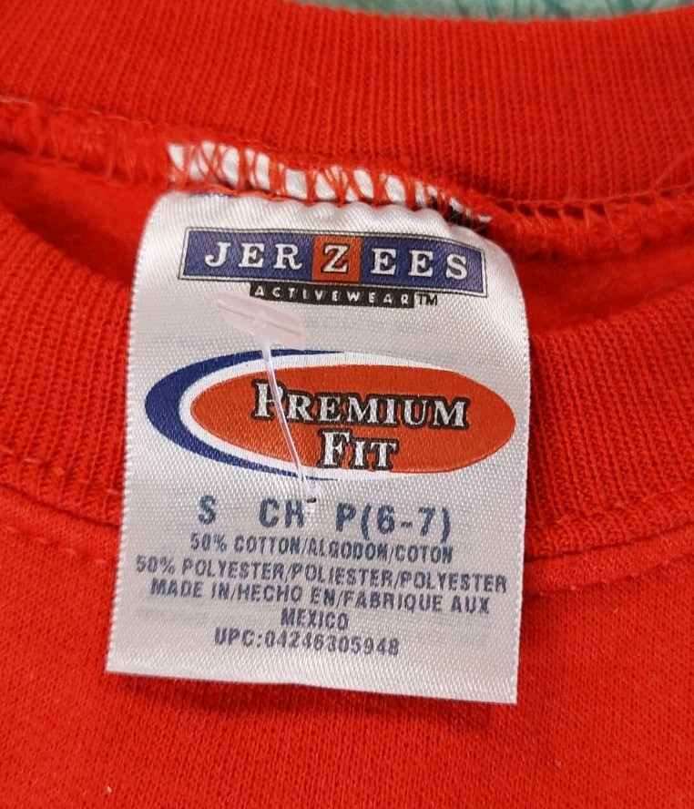 Vintage Jerzees Crewneck Sweatshirt Youth Sz S (6-7) Red Cotton