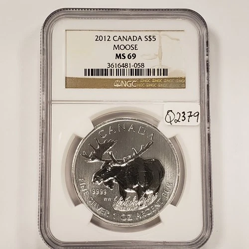 2012-WW $5 Canada 1 oz .9999 Silver - Moose - NGC MS 69 - SKU-Q2379