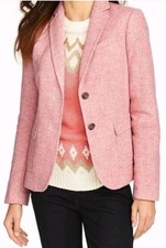 Talbots Shetland Wool Blazer in a pink heathered houndstooth size 4 petite