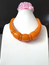 Vintage Style Unique Design Amber Resin Beads Handmade Necklace 19”inch & 94gram