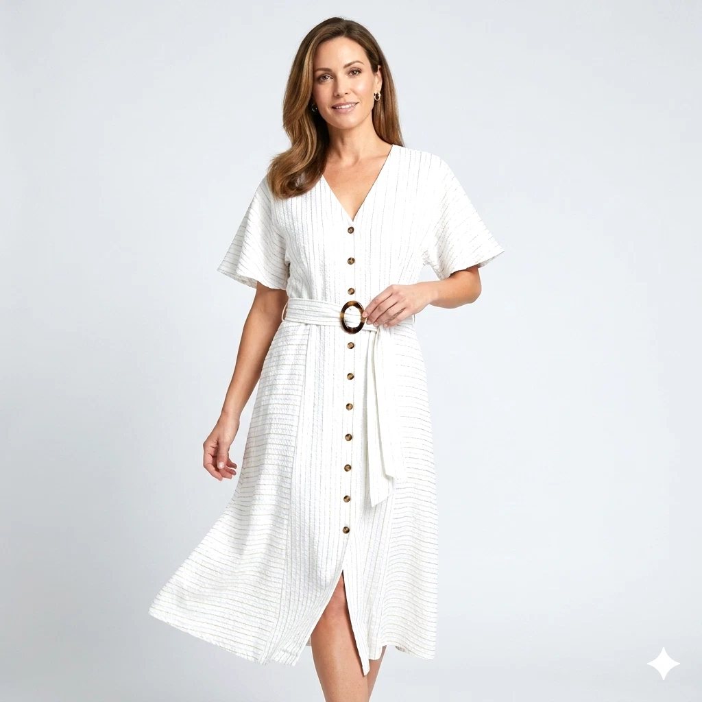 calvin klein striped shirt dress Women's Dresses & Skirts