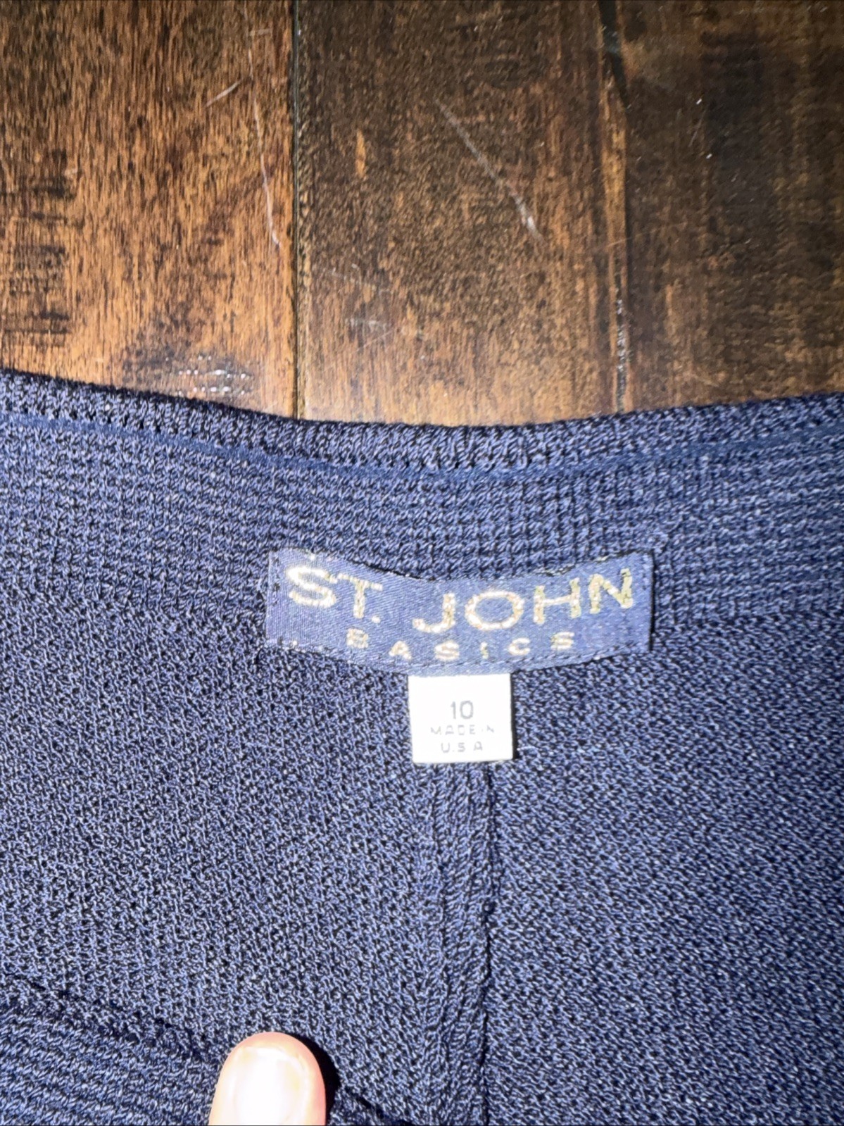 St. John Basic Navy Pull On  Flat Front Wide Leg … - image 2