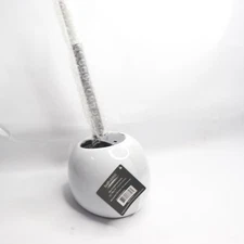 Bath Bliss Ceramic Dome Brush & Holder Set 23078-WHITE