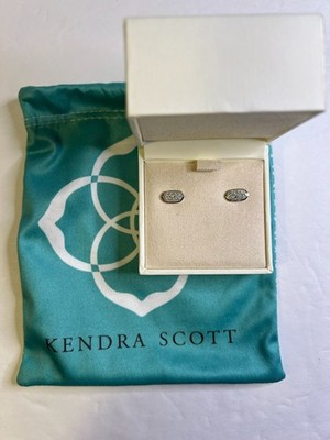 NW Box Kendra Scott 14k White Gold Amelee 0.265ctw Pave Diamond Stud Earrings