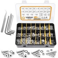 Vigrue 1120PCS M3-M6 Senkkopf Innensechskant Schrauben Set A2-70 Edelstahl Box