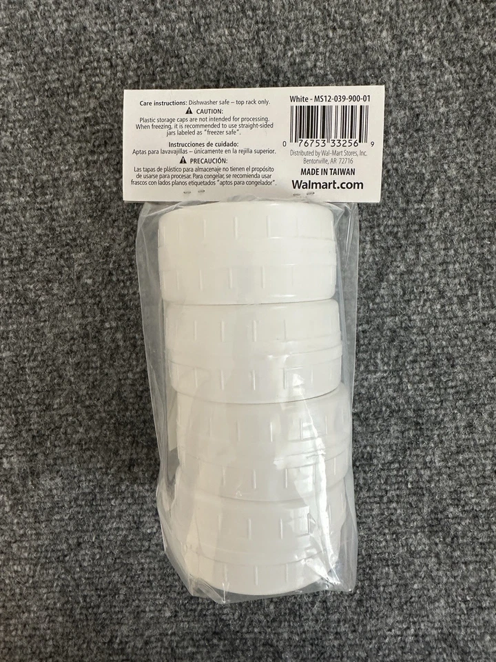 Paquete de 8 tapas de tarro de conservas reutilizables para boca regular Mainstays sin BPA NUEVO SELLADO Foto 2 de 4