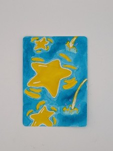 ACEO Art Card Original Mixed Media Fallen Stars 2.5in x 3.5in The Pendragon Arts