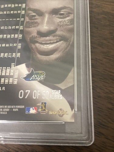 1999 Skybox Premium Star Rubies #186 Fred McGriff firmato PSA 5 DNA 10 auto - Foto 8 di 10